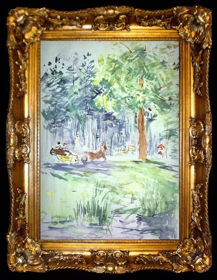 framed  Berthe Morisot Carriage in the Bois de Boulogne, ta009-2